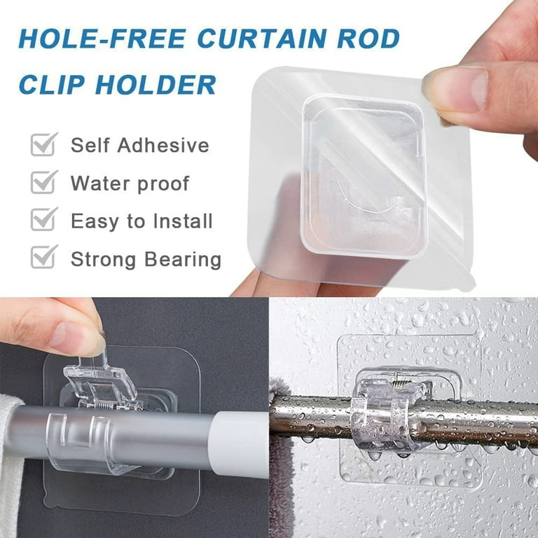 No Drill Curtain Rod Brackets, 2 Packs Self Adhesive Curtain Rod Hooks  Curtain Rod Hangers Stick On Curtain Rod Holder D75d9923 F208 4830 Ac66  Dce1a4542910.dbb4bb418096cebe453bafb6e3376e74 Easy Curtain Rod Brackets No  Drill