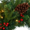 thumbnail image 4 of Nearly Natural 24in. Mixed Pine Artificial Christmas Wreath with 35 Clear LED Lights and Berries, 4 of 5