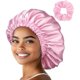 thumbnail image 1 of wonima11 Upgraded Adjustable Silk Bonnet for Sleeping Women,Satin Bonnet with Elastic Band,Silk Hair Wrap for Curly Hair(Pink), 1 of 1
