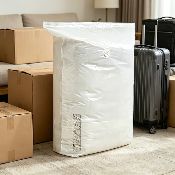 Bolsas de compresión al vacío para ropa: no necesitan bomba. Bolsas de almacenamiento que ahorran espacio para viajes, edredones, ropa de cama y organización de armarios.