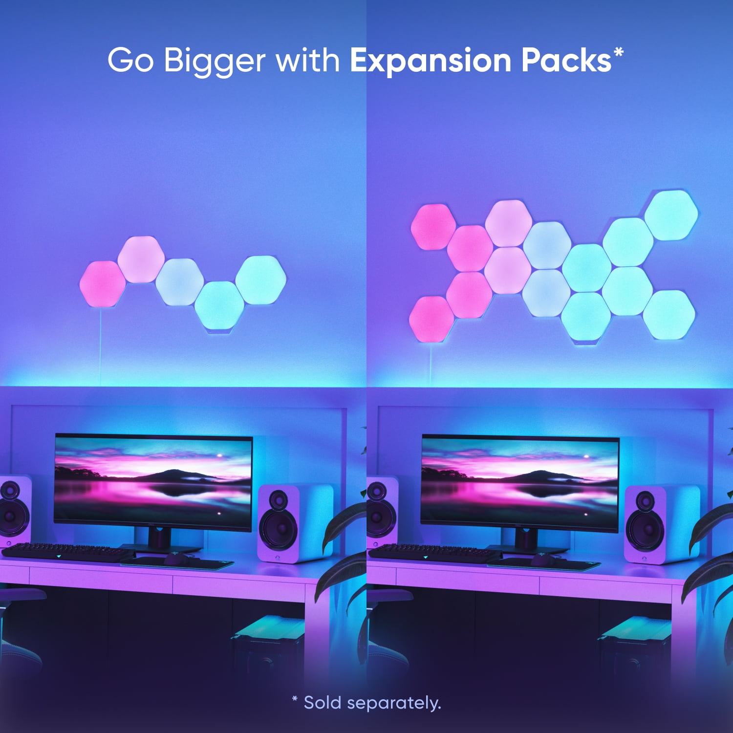 け*む様 Nanoleaf Shapes - Hexagons Smarter Nanoleaf Shapes Hexagons Smarter Kit (7 panels) - Multicolor