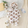 thumbnail image 2 of Gibobby Newborn Baby Boy Girl Clothes Solid Color Romper Jumpsuit Crewneck Long Sleeve One Piece Coverall Fall Outfits(Brown,0-3 Months), 2 of 4