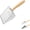 silvery, variant on WePet Premium Metal Cat Litter Scoop, 5X Faster Speed Sifter, Heavy Duty Steel Kitty Scooper, Beech Wood Handle, for All Litter Types, Silver