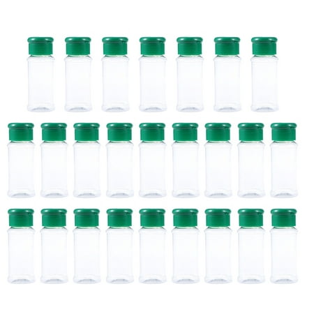 

25PCS Plastic Seasoning Bottle Spice Dispenser Pepper Shakers Salt Jar for Barbecue Kitchen Restaurant (Green)