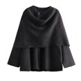 thumbnail image 1 of TRAF-abrigo con bufanda para mujer, chaquetas asimétricas tejidas de manga larga para mujer, ropa de calle informal, invierno 2023, 1 of 5