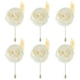 thumbnail image 1 of Uxcell 6 Pcs Ramilletes de Rosa para Novios Pins para Hombres Ceremonia de Boda Aniversario Prom Fiesta Formal, Crema(4.7"x2"), 1 of 7