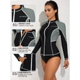 thumbnail image 3 of BeautyIn Maillots de Bain à Manches Longues Rash Guard Femme UV UPF 50+, 3 of 6