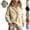Beige, variant on Sweaters for Women Half Snap Stand Collar Pullover Sweatshirt Long Sleeve Loose Casual Soft Cozy Fashion Top