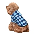 thumbnail image 5 of Fotbe Blue Squares Print Small Dog Sweater Hoodies Pet Grey Hooded Soft Fleece Sweatshirts with Pocket Fall Winter Puppy Cat Sweaters Warm Clothes-Large, 5 of 7