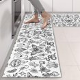thumbnail image 2 of Kitchen Rugs Sets Of 2,White Gothic Hand Butterfly Pattern Anti Fatigue Kitchen Mat Rugs Non Slip Washable,Decorative Kitchen Floor Mats for Kitchen,Sink,Laundry,17"X47", 2 of 5