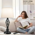 thumbnail image 5 of Partphoner 23.5'' Tall Farmhouse Living Room Bedside Table Lamps Set of 2 with 3-Color Temperature, 5 of 10