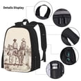thumbnail image 3 of Easygdp Cowboys Riding Horses Mochila para Niños y Niñas con Set de Caja de Almuerzo y Estuche para Lápices 3 en 1, Mochila Escolar Estampada para Adolescentes, 3 of 7