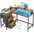 thumbnail image 5 of Takywep Tabby L Shaped Desk, Modern Gaming Desk with Power Outlets, USB Ports, 3 Drawers, Bookshelf, Spacious Workstation Table, Removable Computer Stand, Ergonomic Office Desk, 5 of 8