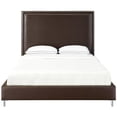 thumbnail image 3 of Posh Living Tristan Leather Platform King Bed Frame with Nailhead in Espresso, 3 of 9