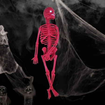 

GFHhgdj Children Educational Toys Whole Body Scary Skeleton Model Toy Halloween Scare Skeleton Human Skeleton Model Red