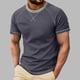 thumbnail image 1 of Ceisia Men's Fall/Winter Gift Casual Solid Color Round/Crew Neck Short Sleeve Top - Comfortable Daily Outdoor Wear, 1 of 7