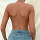 thumbnail image 4 of Gibobby Camisola colgante de cuello halter de lentejuelas de metal sexy de color sólido para mujer(Dolado,Talla única), 4 of 5