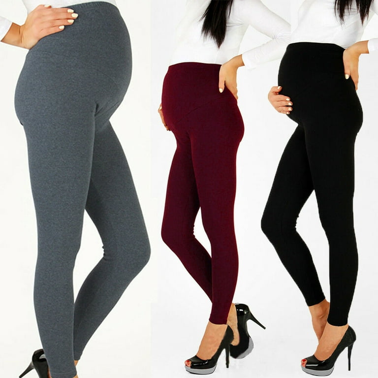SUNSIOM Maternity Winter Warm Pants Elastic Thermal Leggings Solid  Thickened Trousers