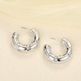 thumbnail image 2 of Boucles d'Oreilles Creuses en Acier Inoxydable Minimaliste C-Forme Boucles d'Oreilles Creuses pour les Femmes Léger Urbain Glamour Bijoux Style Minimaliste, 2 of 8