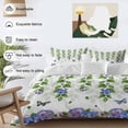 thumbnail image 3 of Queen 4 Piece Bedding Set Spring Pastoral Blue Purple Flowers Soft Breathable Duvet Cover and Pillowcase, Summer Green Leaves Duvet Cover Set Bed Sheets for Bedroom Dormitory Guest Room, 3 of 9