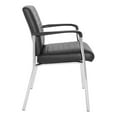 thumbnail image 3 of Fauteuil d'Appoint en Similicuir Noir avec Cadre Chromé, 3 of 5