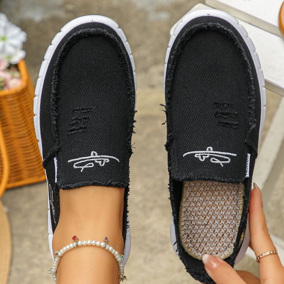 Aobny Slip On Shoes Shoes Women Flatform Flat Shoes Casual Shoes Walking Shoes Shoes Soft Toe Black Round Toe Womens Shoes Casual,Size 41