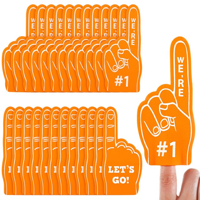 Miniventilador de béisbol Foam Finger Sinmoe, 24 unidades, color naranja