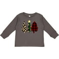 thumbnail image 3 of Inktastic Three Christmas Trees in Plaid and Leopard Print Boys or Girls Long Sleeve Toddler T-Shirt, 3 of 5