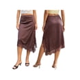 thumbnail image 2 of LMLYSoH Women Skirt Elastic Waist Lace Patchwork Irregular Hem Side Slit Casual Going Out Skirts, 2 of 9