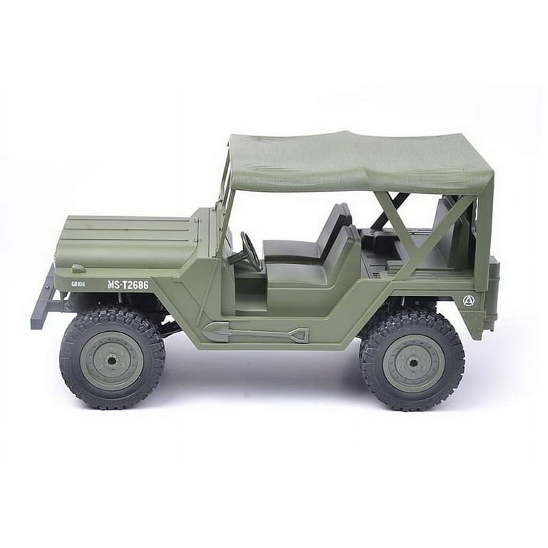 2.4Ghz Remote Control 1/14 Scale U.S M151 Jeep Military Vehicle 4WD Crawler  Car RTR (Army Green)