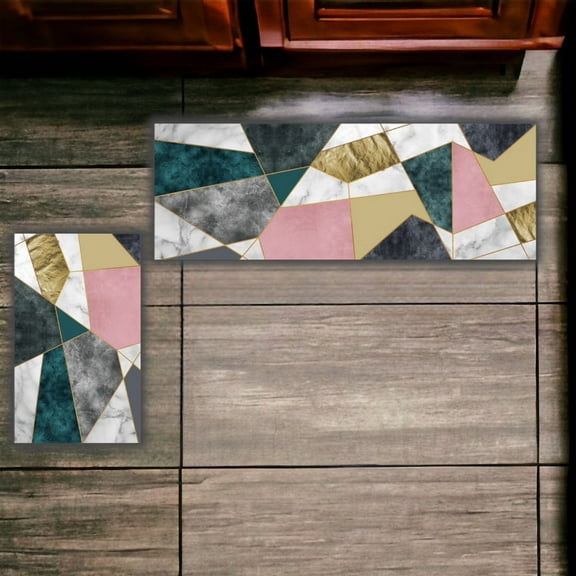 2PC Kitchen Mat Cushioned Anti-Fatigue Kitchen Rug Waterproof Non-Slip Heavy Duty 17.7x30 17.7x47inch