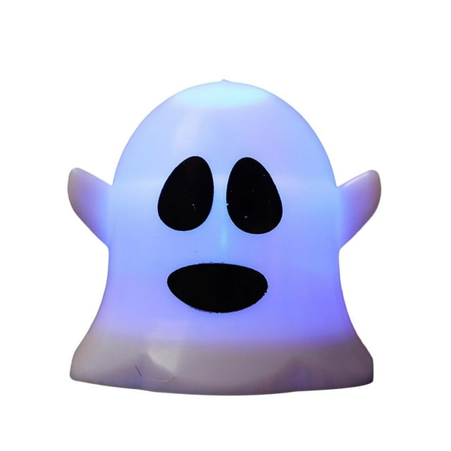 A Halloween Ghost Night Light Led Candle Light With Big Eyes Expression Battery Operated Tea Light For Party Decor Bedroom Decor