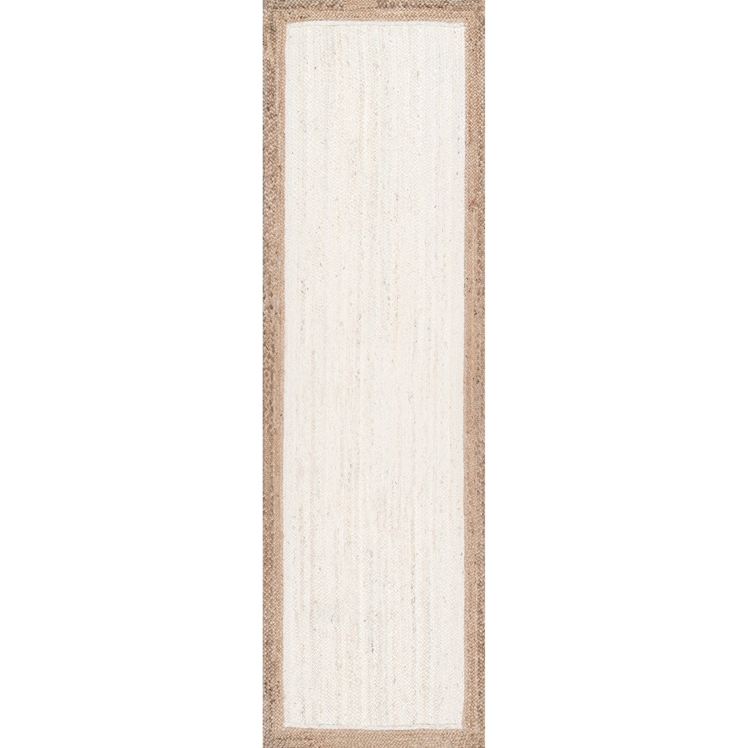 nuLOOM Eleonora Casual Jute White 2' 6" x 6' Farmhouse Runner Rug