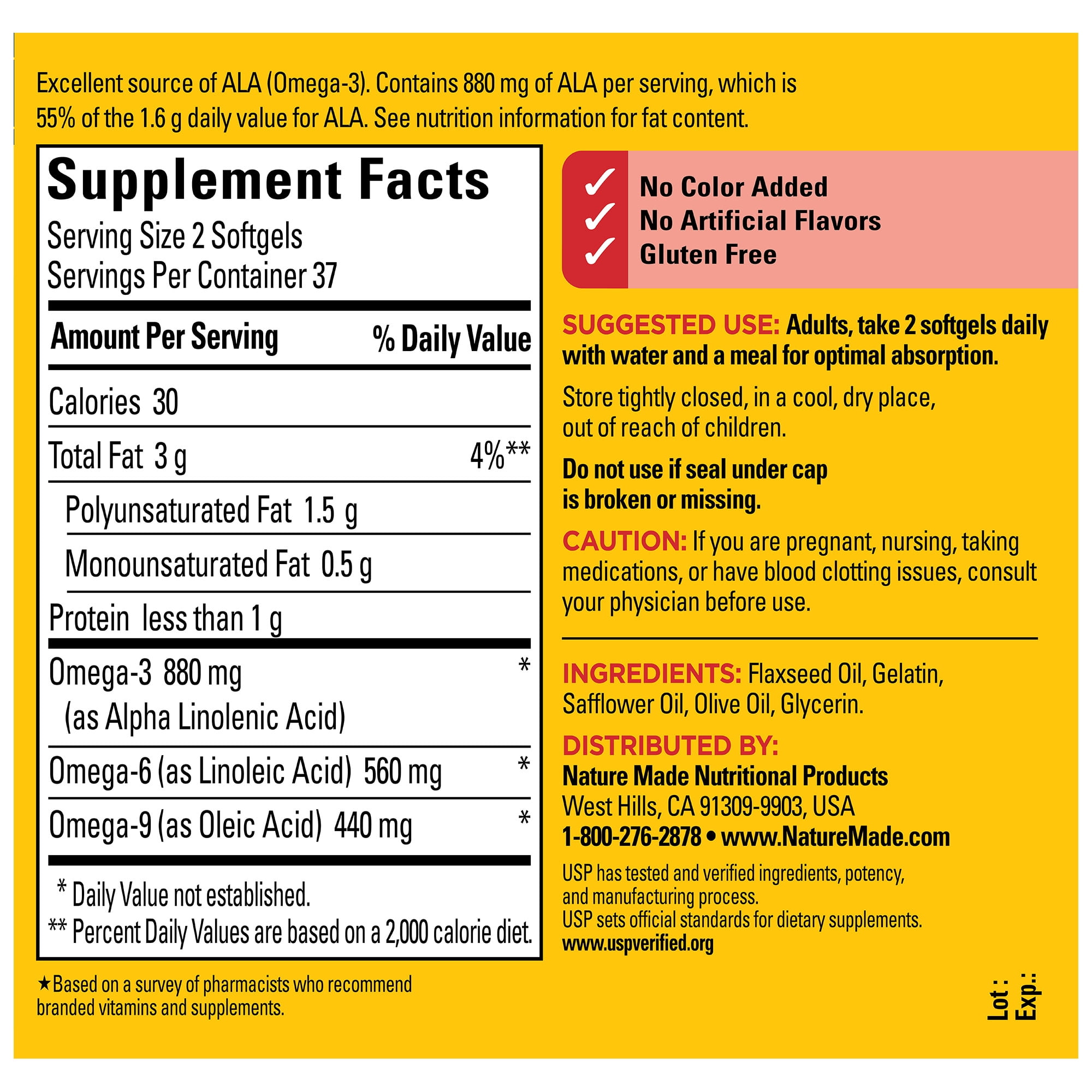 (3 pack) Nature Made Triple Omega 369 Softgels, Dietary Supplement, 74 Count