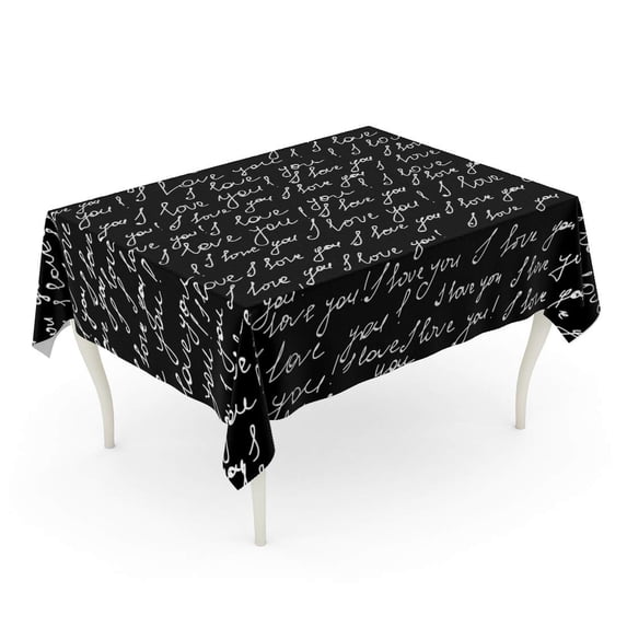 LADDKE Beautiful Valentine Phrase I Love You Endless Any Color Tablecloth Table Desk Cover Home Party Decor 60x120 inch
