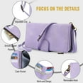 thumbnail image 5 of Dteck Zipper Wallet Crossbody Bag Case for Samsung Galaxy S22 Ultra,Luxuy Leather RFID Blocking Case Large Wallet Capacity Card Slots Cash Pocket Flip Kickstand Cover with Wrist/Shoulder Strap,Purple, 5 of 9