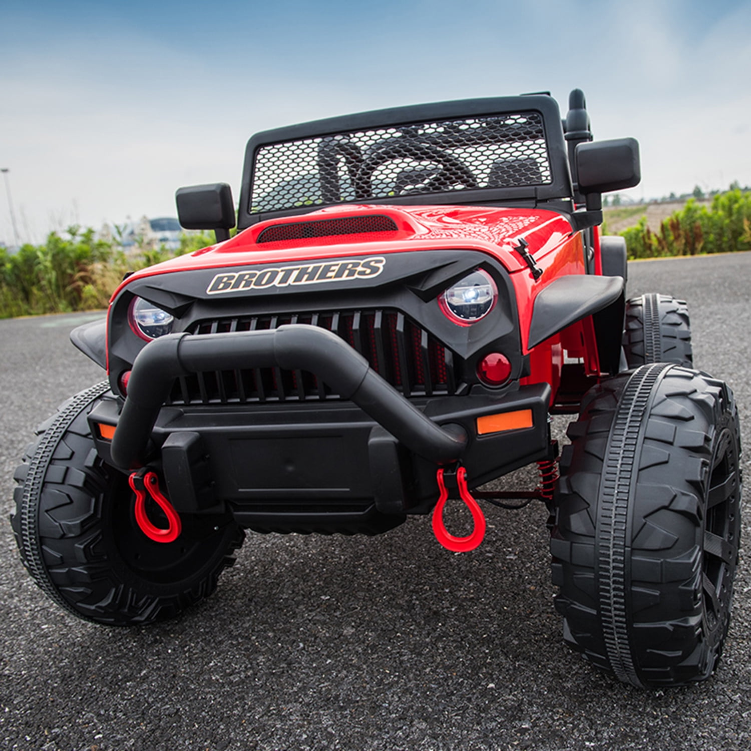 CIPACHO Kids Ride On Truck, 24V Battery Powered Toy Car with Spring Suspension, Remote Control, Red