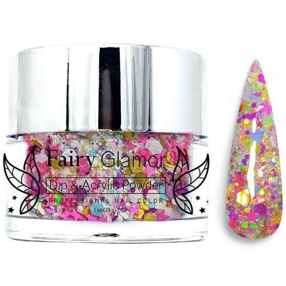 Yellow Chunky Glitter Dip and Acrylic Nail Powder - Carnival - Fairy Glamor