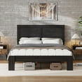 thumbnail image 2 of Bed Frame Queen Size - Wood Platform with No Noise, Easy Assembly & Large Under Bed Storage in Dark Black, 2 of 5