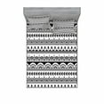 thumbnail image 2 of Tribal Bedding Set with Sheet & Covers, Borders with Leaves Florals Flowers Ivy Swirls Inspired Art Image Print, Printed Bedroom Decor 2 Shams, 4 Sizes, Black and White, by Ambesonne, 2 of 3