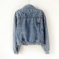 thumbnail image 2 of Chaqueta vaquera de mujer con cuentas Chaqueta vaquera corta azul Tops, 2 of 5