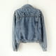 thumbnail image 2 of Chaqueta vaquera de mujer con cuentas Chaqueta vaquera corta azul Tops, 2 of 5