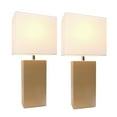 thumbnail image 3 of Elegant Designs 2 Pack Modern Leather Table Lamps with White Fabric Shades, 3 of 3