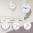 thumbnail image 5 of Large Decorative Wall Clock with Pendulum for Living Room, Metal Hands, Orange Accent White Dial, Silent Metal for Living Room, Bedroom, Study, Office, 5 of 7