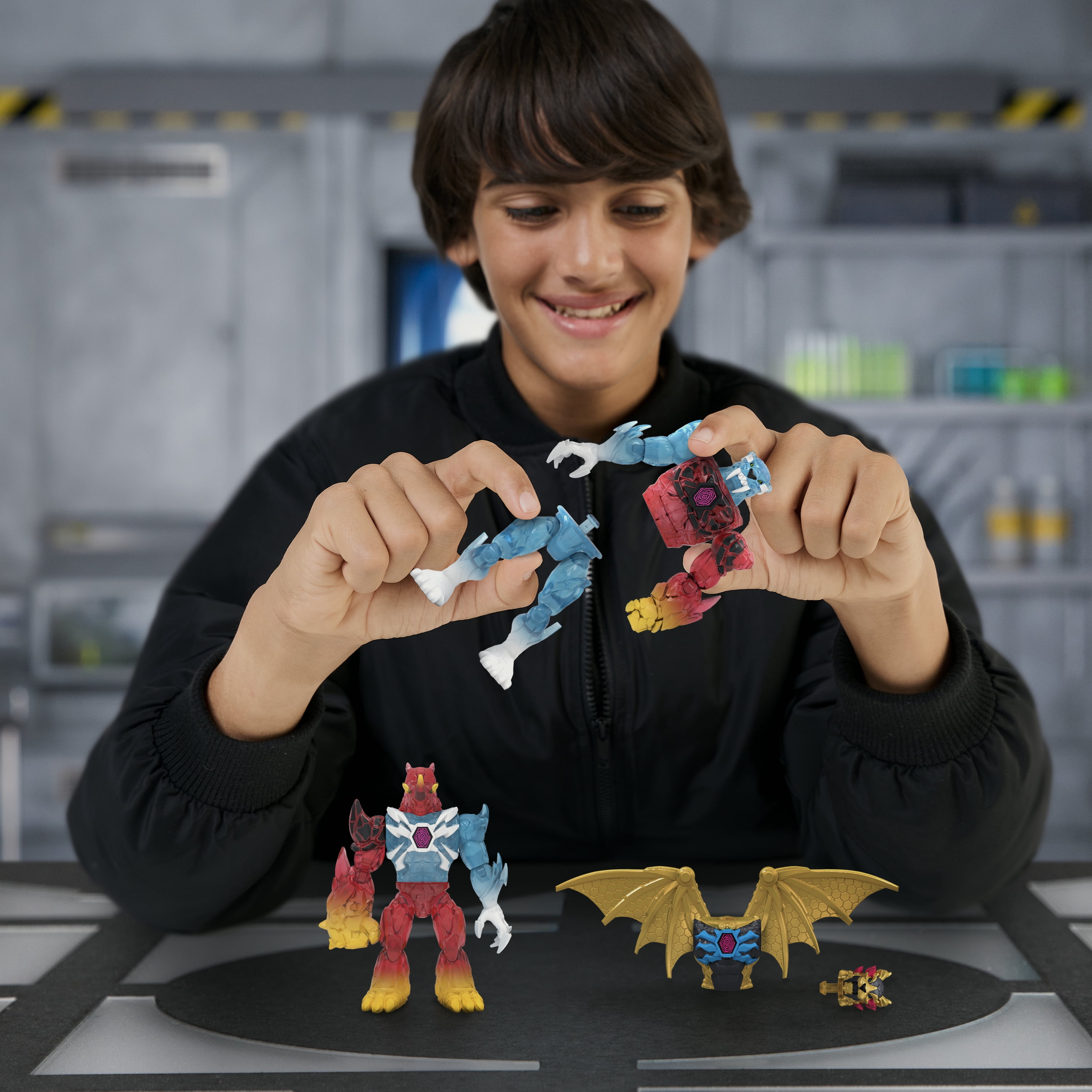 MrBeast Lab Hybrids Lava + Ice Multi Pack, Reveal Different Hybrid Parts To Create 2 Mix & Match Figures, Collect 30+ Beasts, Ages 6+, Walmart Exclusive