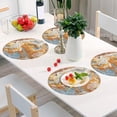 thumbnail image 6 of Rough Granite Stone Rock Round Place Mats Set of 6, Heat Stain Insulation Table Mats Non-Slip Grid Woven Placemats 15.4 Inch for Kitchen Dining Table Holiday, 6 of 7