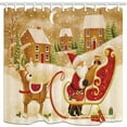 thumbnail image 1 of RYLABLUE Rideau de Douche en Tissu Polyester Renne et Père Noël dans la Neige 66x72 Pouces, 1 of 1