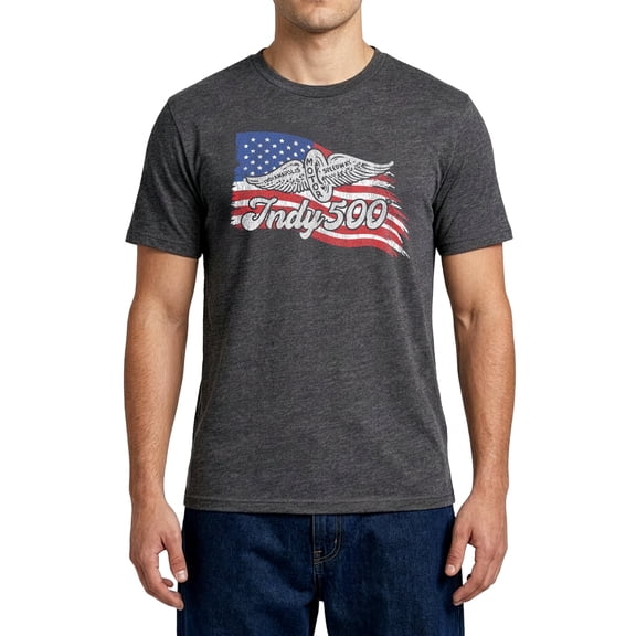 Icon Sports Officially Licensed Indianapolis 500 Cotton T-Shirt – Unisex Adult - IMS777CT Heather Charcoal S