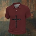 thumbnail image 4 of Ceisia Men's Short Sleeve Casual Printed Top Waffle Knit Half Button Placket Vintage Fashion Breathable Collared Shirt Gifts for Father Multicolor S, 4 of 4