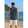 thumbnail image 3 of COOFANDY Mens Sleeveless Henley Shirt Casual Beach Tank, 3 of 6